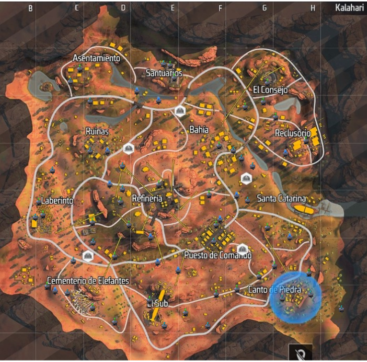 Ubicación de los hongos cibernéticos de kalahari